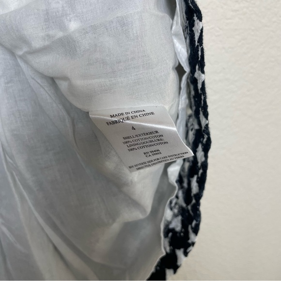 Theory Navy & White Elexis Eyelet A-Line Dress - Picture 9 of 12